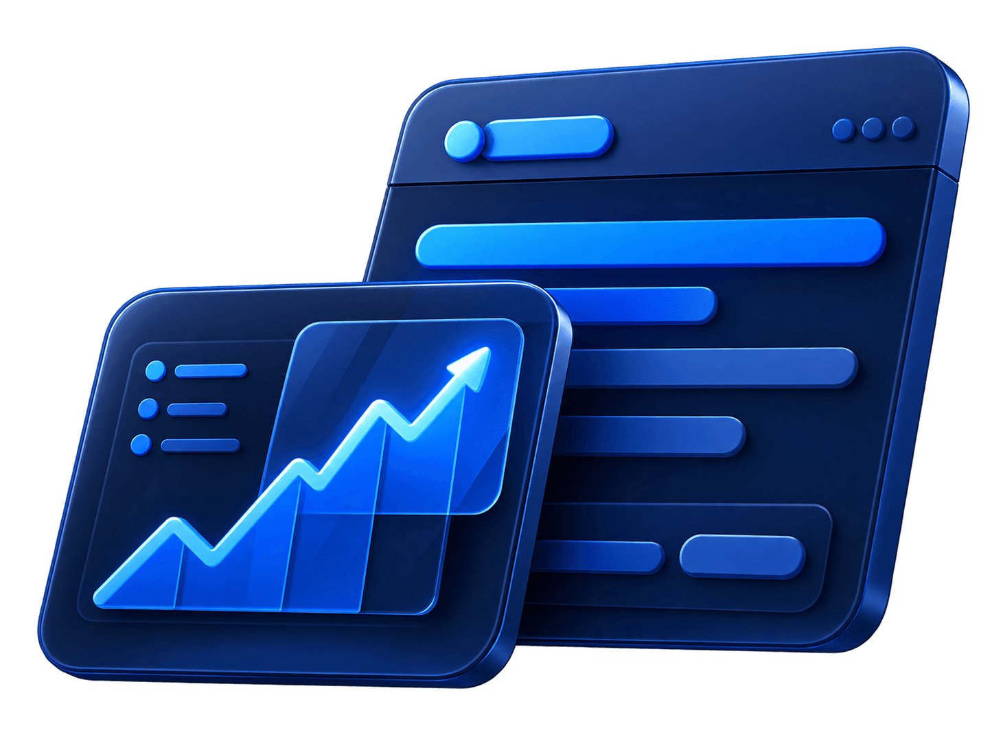 Интерфейс digital-продукта: дашборд с аналитикой и growth-графиком
